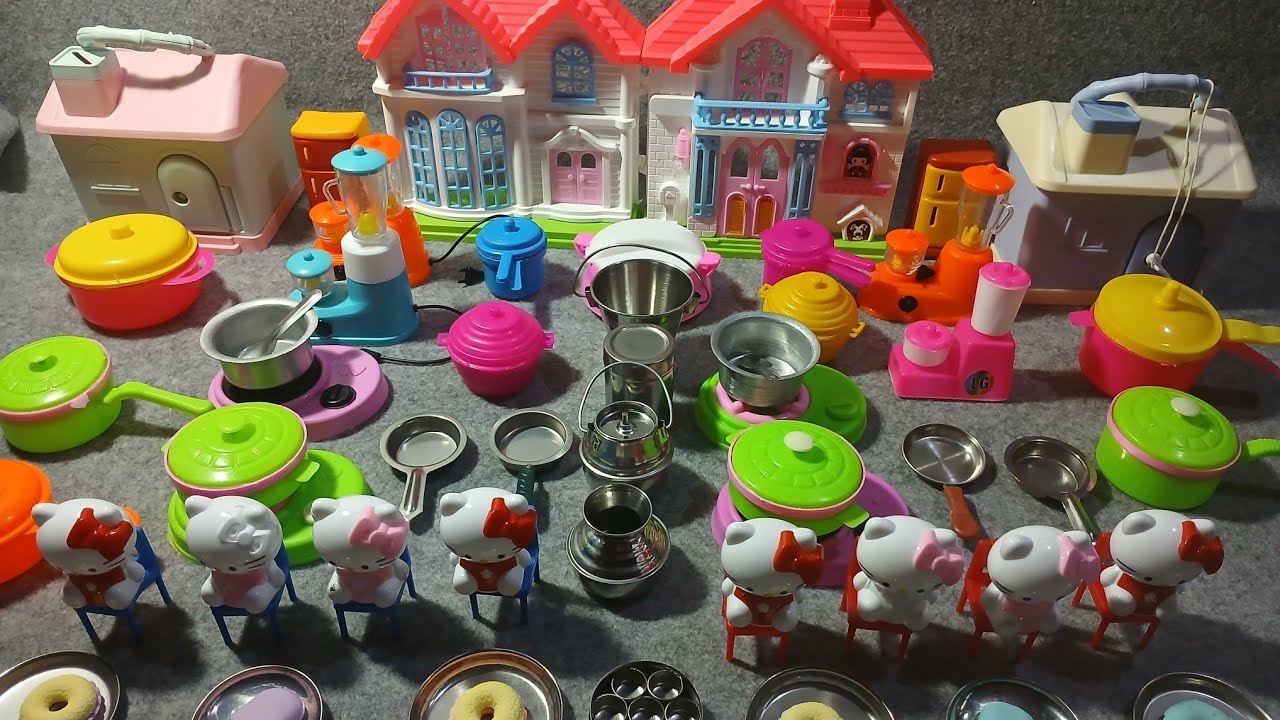 6:32 Minutes Satisfying With Unboxing Hello Kitty Kitchen Set | Miniature Cooking Kitchen Set video 
