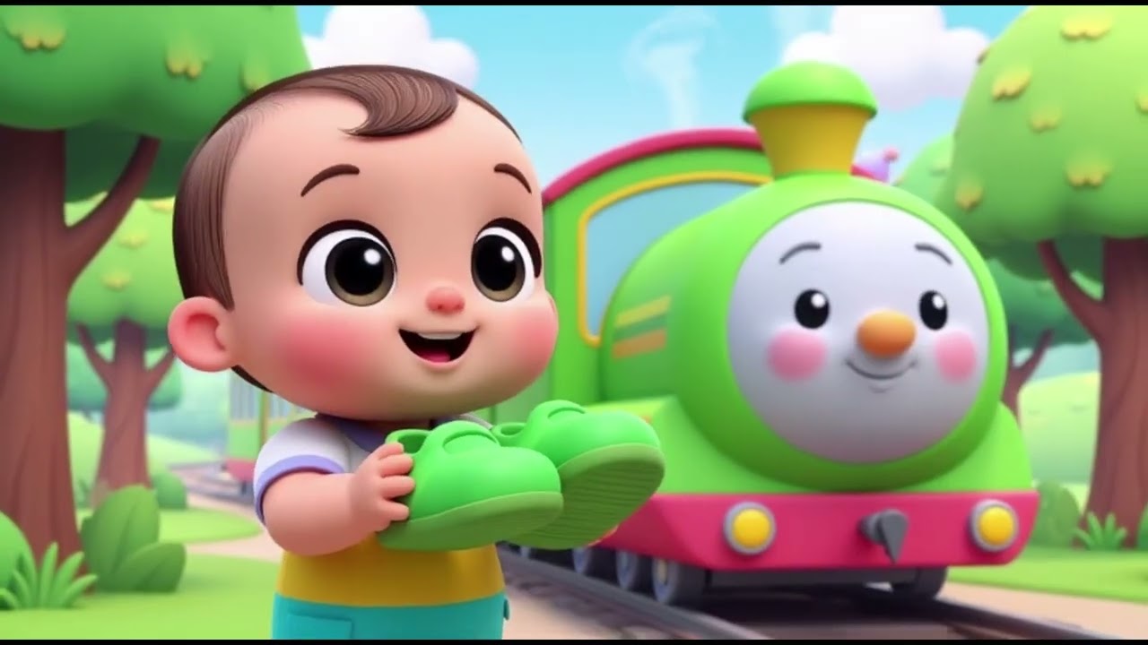 Color Train Adventure for Kids, Learn Colors with Train Song, Wheels on the Train, Snowman Story