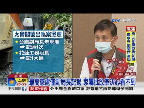 太魯閣出軌懲處最高僅至台鐵副局長 家屬怒抗議│中視新聞 20210719