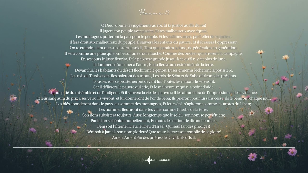 🌿 Psaume 72 | Psaume de Salomon | Chant biblique CCM · Shuli Bible