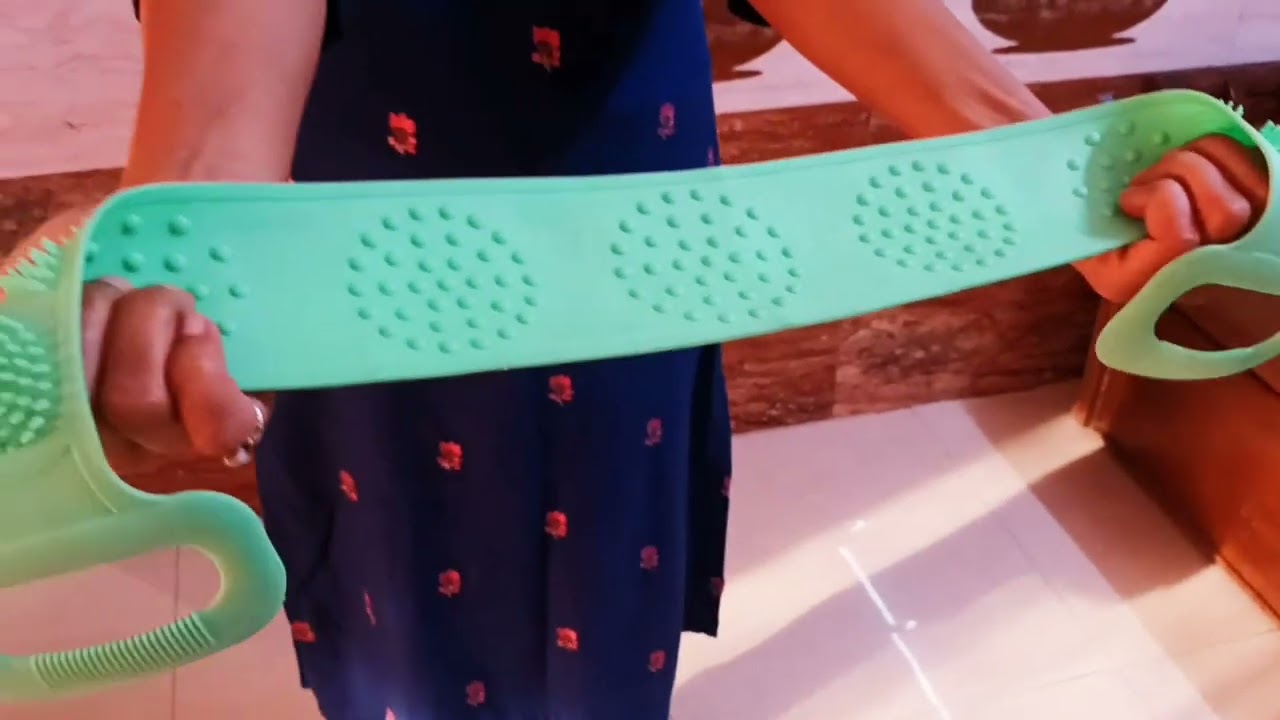 Silicon body back scrubber belt demo & review|Silicon bath body brush #scrubber #belt|Subscribe