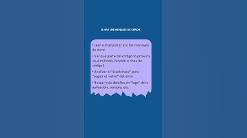 Buscar y solucionar errores en el código