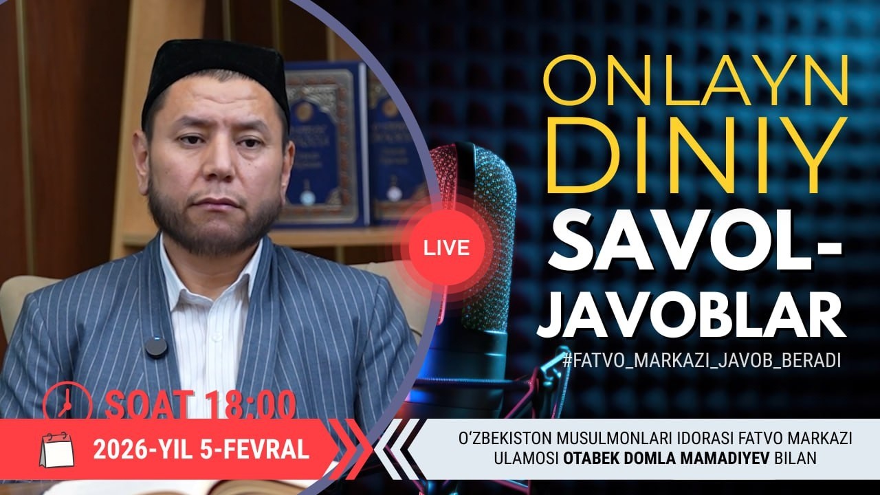 ONLAYN DINIY SAVOL-JAVOBLAR 29-SON 05.02.2026