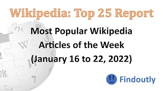 Wikipedia Top 25 Report: January 16 to 22, 2022 | Most Popular Articles of the Week | Findoutly