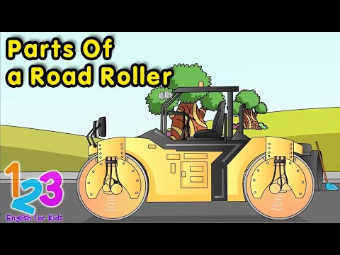 Belajar Bahasa Inggris Mengenal Bagian dari Road Roller | 123 English For Kids | Kartun Anak Channel