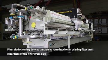 MSE automatic filter press - filter cloth cleaning device