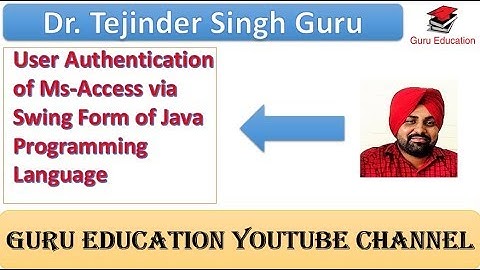 Database Authentication of Java Programming Language with MS-Access 2016