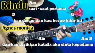 Kunci Gitar Rindu Agnes Monica |Tutorial Gitar Mudah By Darmawan Gitar