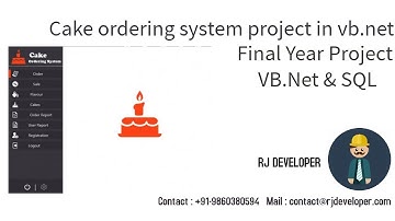 Cake Ordering System Project in VB.Net | Final Year Project | With beautiful UI