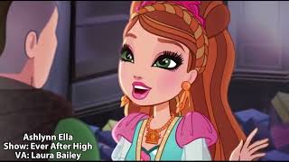 Monster High & Ever After High characters with the same voice actors