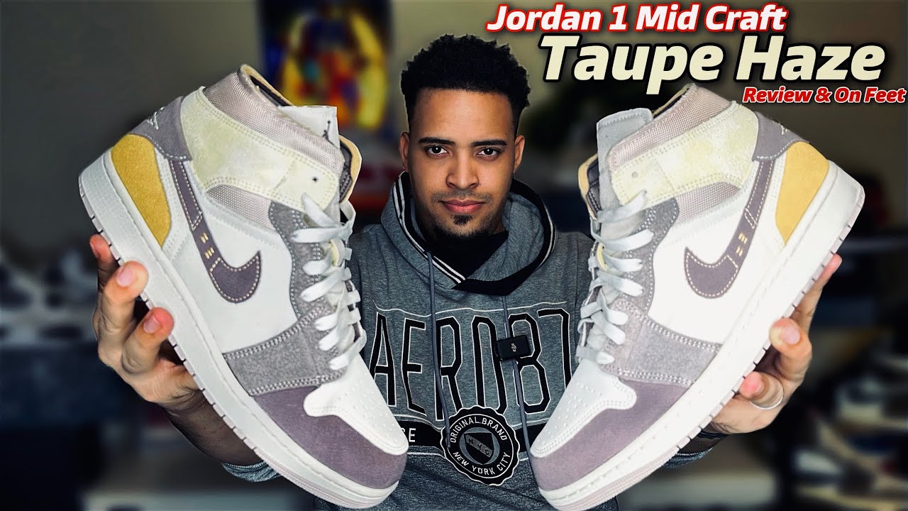 Jordan 1 Mid Craft “TAUPE HAZE” Review & On Feet - YouTube