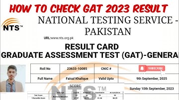NTS GAT Test Result|NTS NAT and GAT Tests|How to Check NTS Result|Graduation Assessment Test 2023