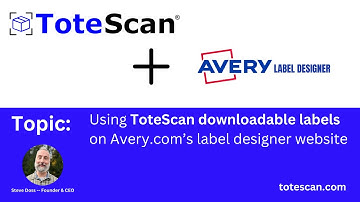 Importing or uploading ToteScan downloadable labels into Avery label design  online. Custom labels.