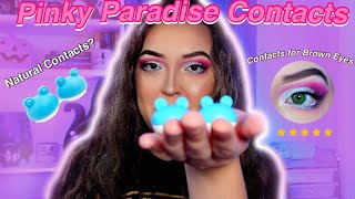 PINKY PARADISE CONTACT LENSES TRYON HAUL | CONTACT LENSES FOR BROWN EYES