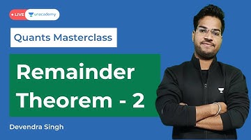 Remainder Theorem |2| Quantitative Aptitude Lectures for CAT 2021 Exam Preparation | Unacademy
