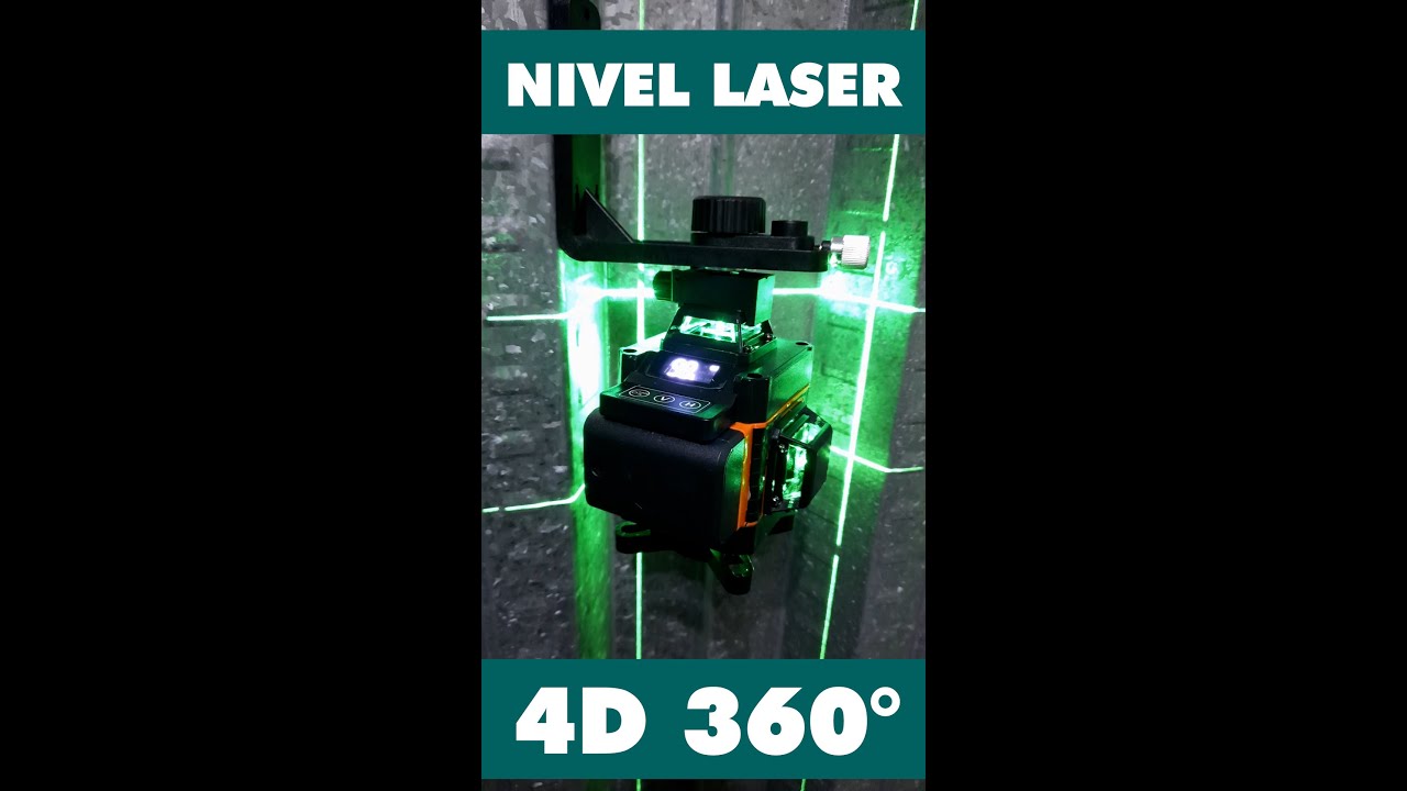 Nivel Láser Autonivelante Verde, 16 líneas 4D Nivelador Láser