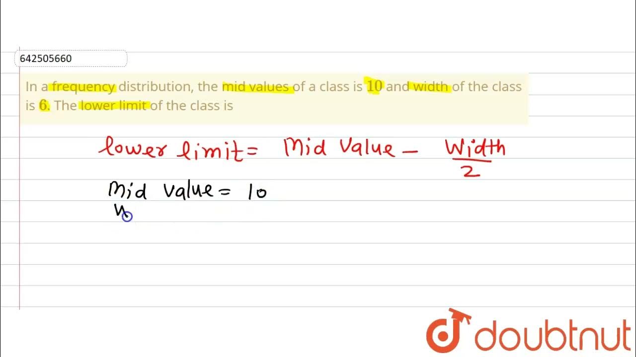In a frequency distribution, the mid values of a class is 10 and width