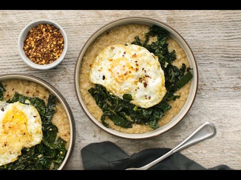 Savory Oats with Garlicky Kale