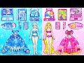 Barbie Dolls Dress Up - Decorate Blue and Pink Disney Princess School Supplies | WOA Doll Channel