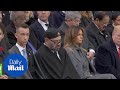 Donald trump stares at king of morocco during armistice event