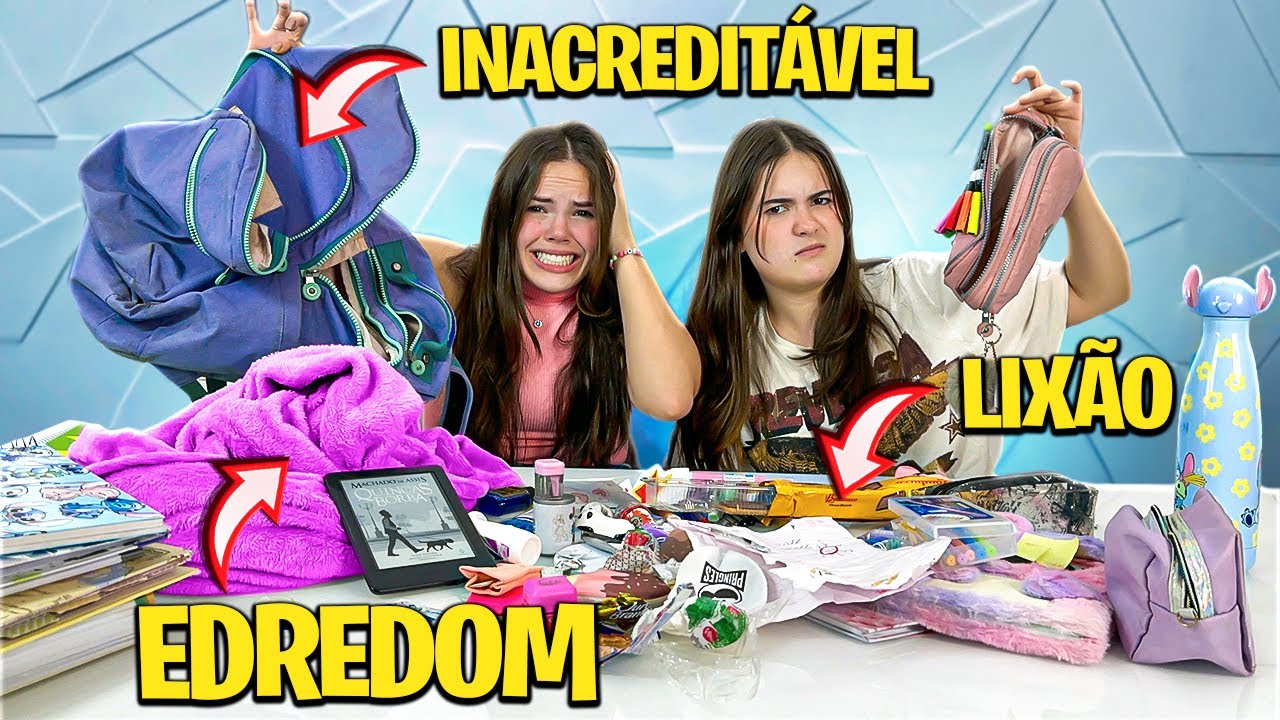 MINHA AMIGA REAGINDO AO MEU MATERIAL ESCOLAR NO MEIO DO ANO - Manuzinha Star