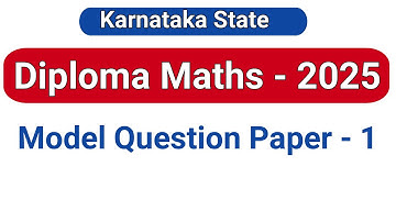 Engineering mathematics | New C 20 syllabus | diploma maths  2025 dte | Model Question Paper 1