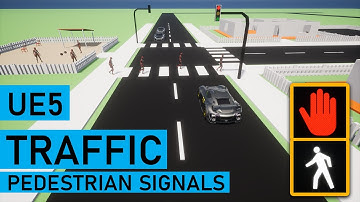 Unreal Engine Traffic System - Pedestrian Signals - UE5 Open World #41