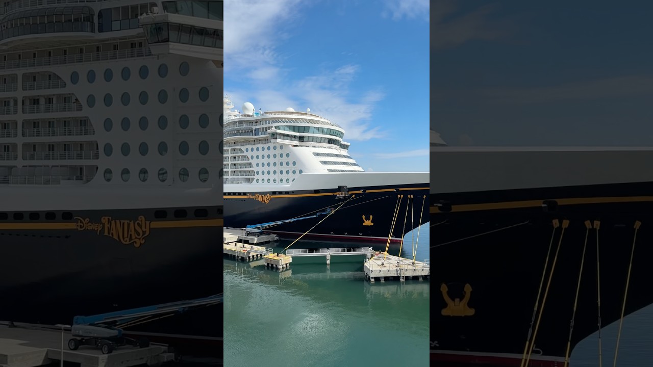 Disney Fantasy on port Canaveral 🛳️#disney #disneyfantasy #disneywishcruise #disneycruise #viral
