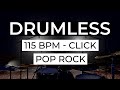 Highenergy pop rock drumless backing track 115 bpm with click and melody