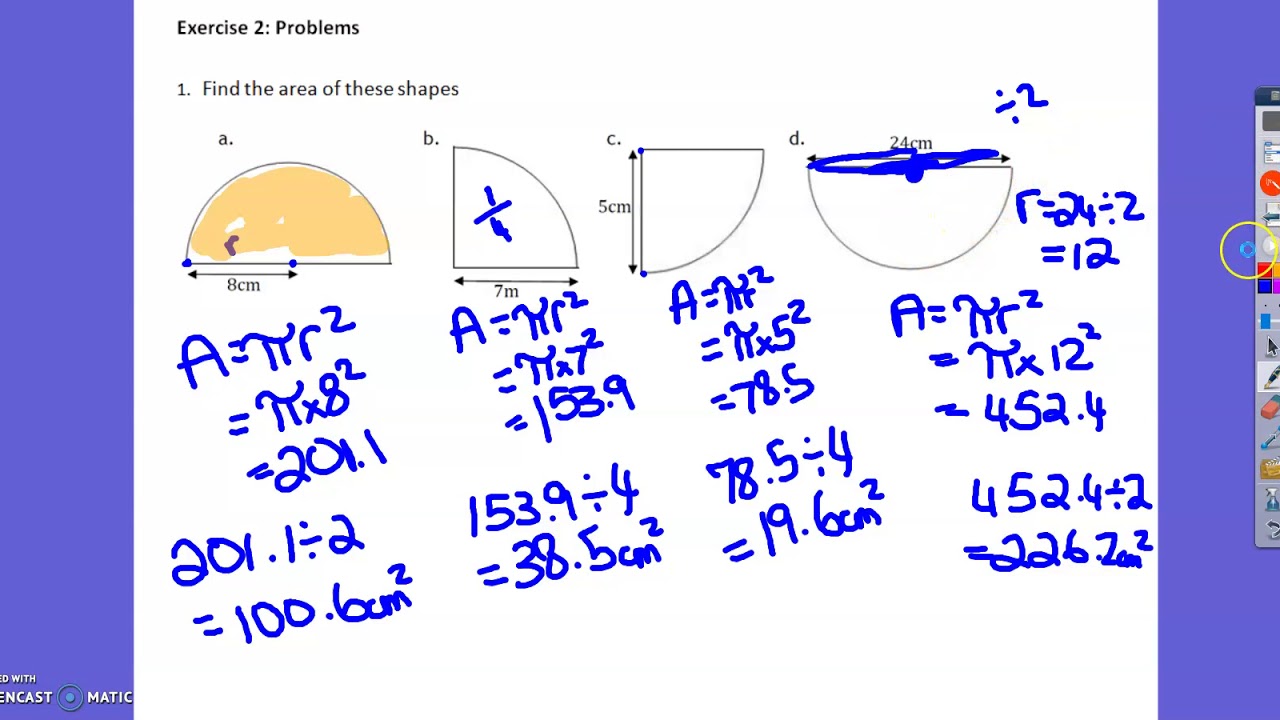 Area of Circles Problems YouTube