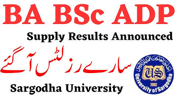 BA BSc ADP 2nd Annual 2022/Supply Pending Results Announced Sargodha University - UOS ADA ADS ADC