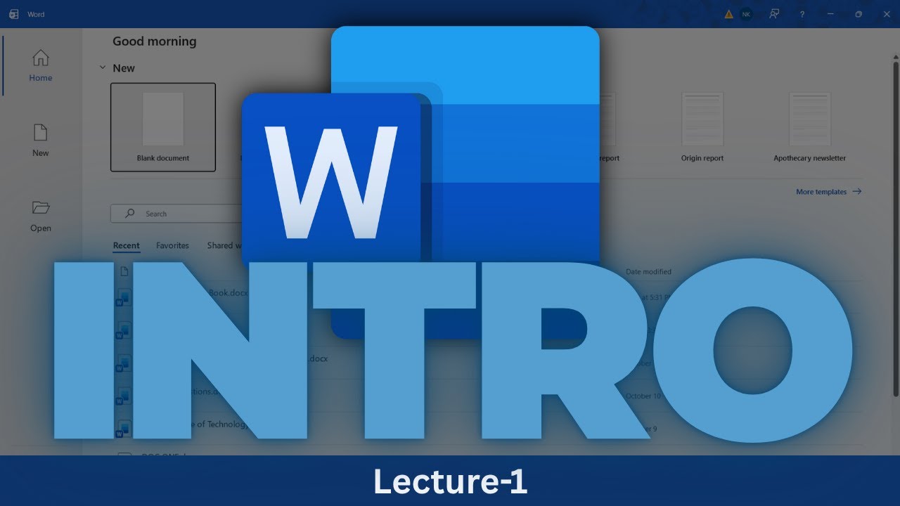 Introduction to MS WORD For Beginners Full Course Lec-1
