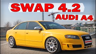 НЕМЕЦКОЕ КАЧЕСТВО ,  ЕДЕТ КАК С ЗАВОДА . SWAP 4.2 AUDI A4 2006 г  345 Л/С 6 МКПП . ЗАМЕРЫ С DRAGY