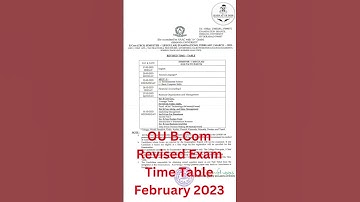 OU B.Com Semester 1 Revised Exam Timetable February 2023 #shorts #timetable2023