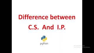 difference between CS and IP