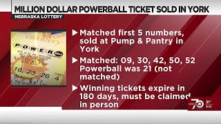 1 million Powerball winning ticket sold in York