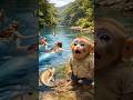 Hanuman Ji Saved Poisoned River😢 | Baby Monkey Saved Mermaids | #ai #hanuman #monkey #shorts