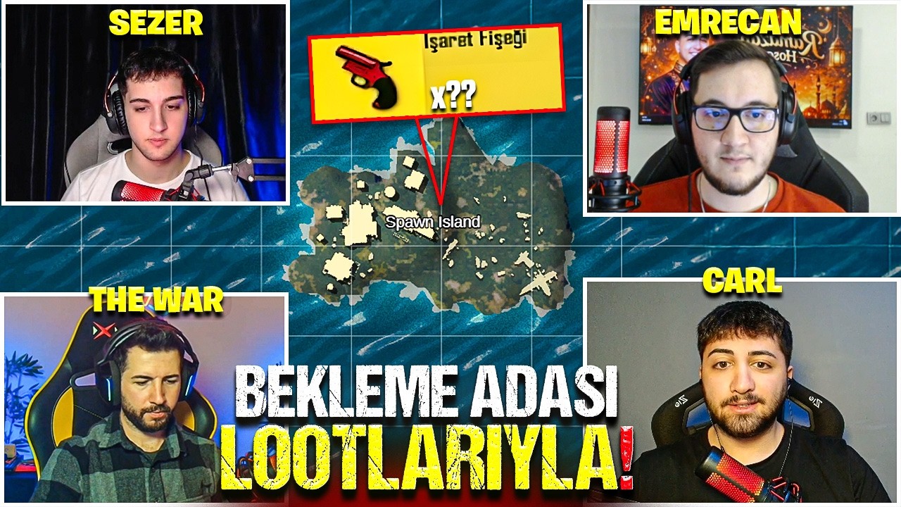 4 YOUTUBER İLE BEKLEME ADASI LOOTLARIYLA WİN ALMAK? (FİŞEK ÇIKTI) | PUBG Mobile