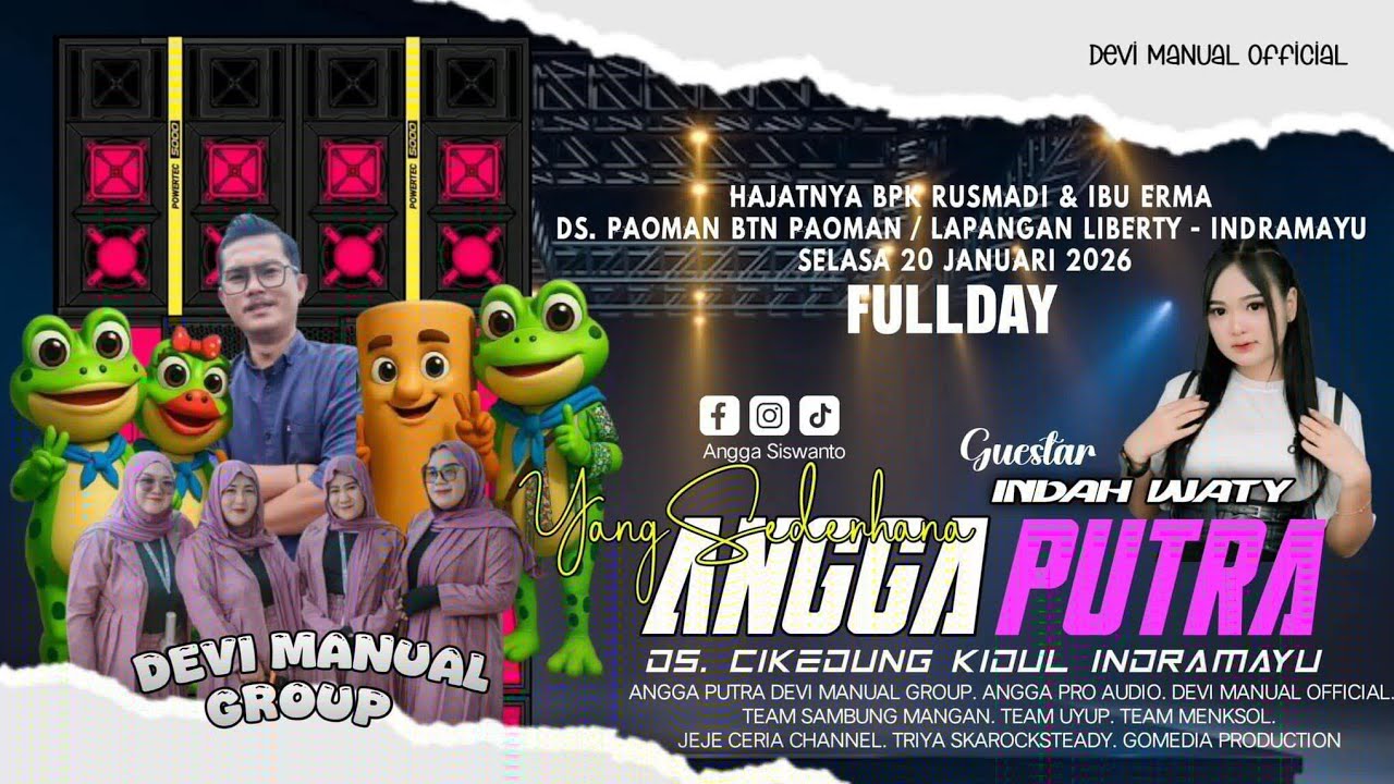 DJ GELAS RETAK - VOC. INDAH WATY !! ANGGA PUTRA SHOW DS PAOMAN BLOK LAPANGAN LIBERTY INDRAMAYU 