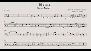 EL CISNE: Clave Fa (trombón, chelo, fagot, contrabajo)(partitura/playback)
