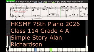 HKSMF 78th Piano 2026 Class 114 Grade 4 A Simple Story Alan Richardson