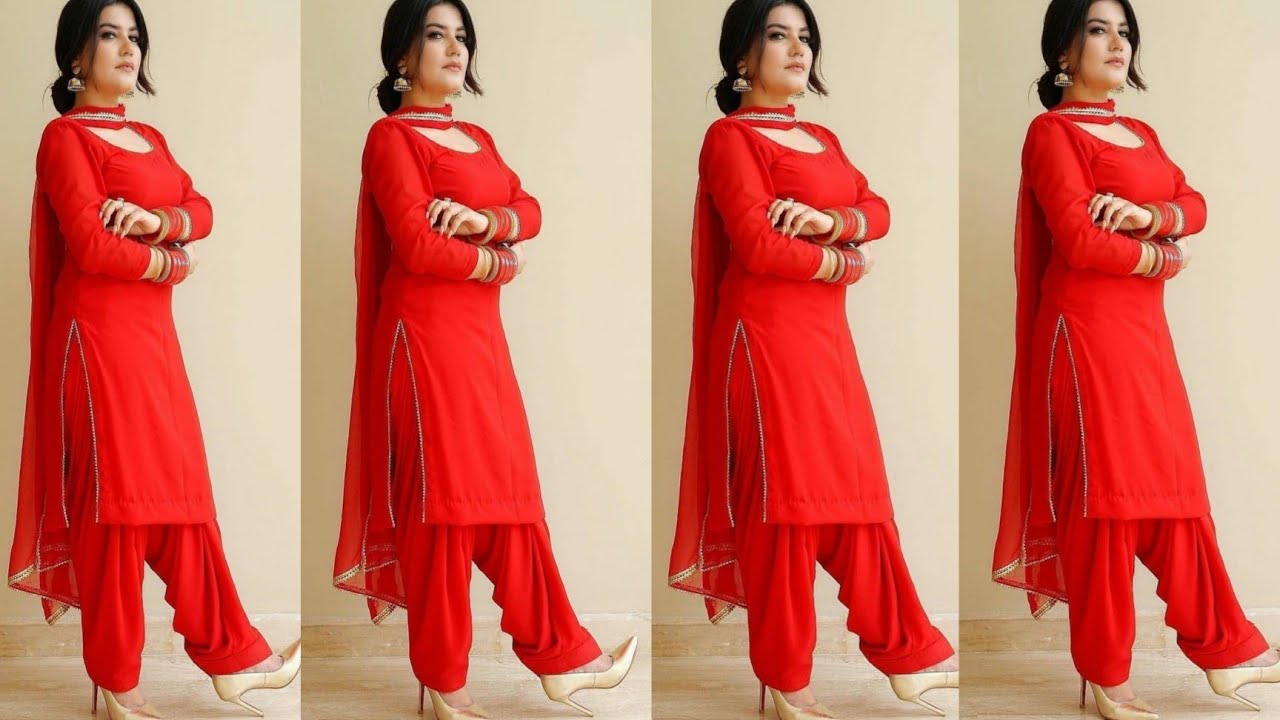 Red Cotton Punjabi Suit 66336 | Indian fashion, Punjabi fashion, Cotton salwar  kameez