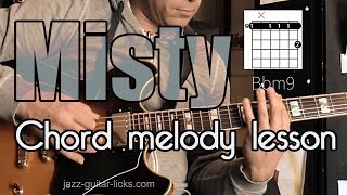 Misty - Chord & Melody Arrangement For Jazz Guitar - Lesson With Voicing Shapes chords