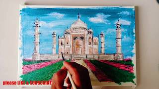 mahal taj painting easy acrylic