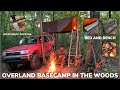 Solo Overnight Building a Semi Permanent Basecamp In the Woods and Bacon Wrapped Jalapeno Poppers