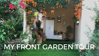 My Front Garden Tour || Porch Tour || Indian small Garden Tour- Backyard Gardening