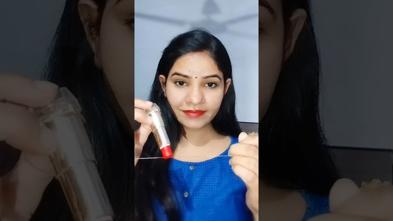 Tried thread lipstick hack😱😳
