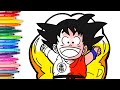 DRAGON BALL 💥 Dibuja y Colorea a GOKU de niño 🌕 Videos para niños