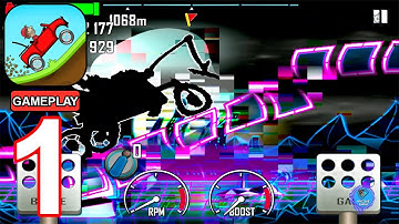 Hill Climb Racing - Gameplay Walkthrough Part 1 Neon Stage & Moonlander (Android, iOS)