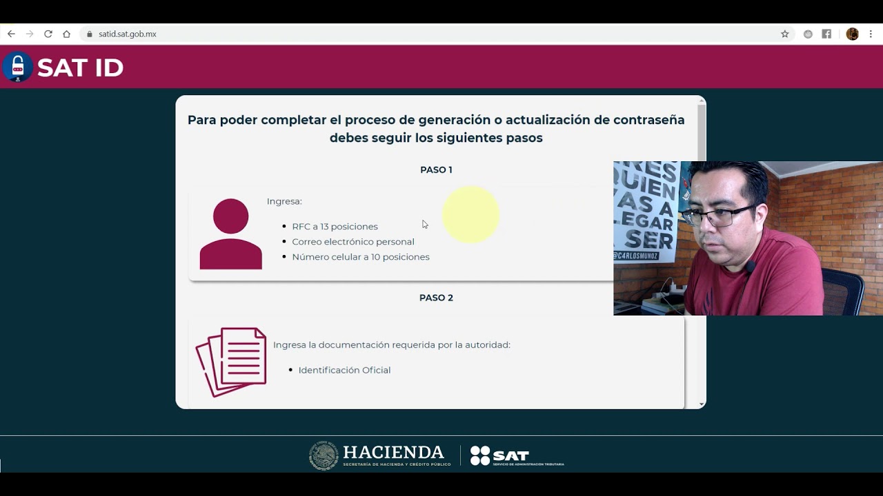 Como tramitar la contraseña del SAT desde 2020 YouTube